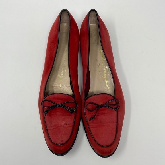 Salvatore Ferragamo Red Suede Slip On Loafer Flat - Picture 3 of 8